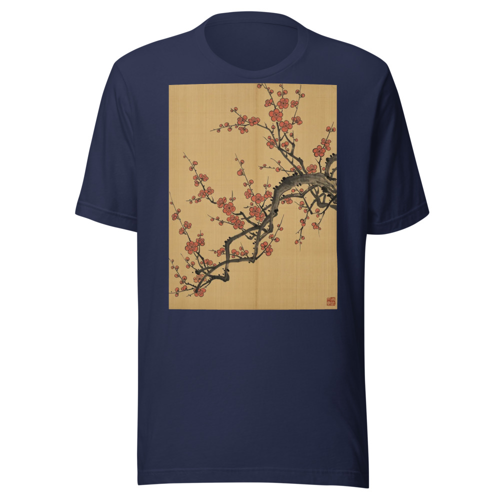 Winter Plum T-Shirt, artistic winter style, soft cotton casual tee, everyday layering essential, gift for art lovers