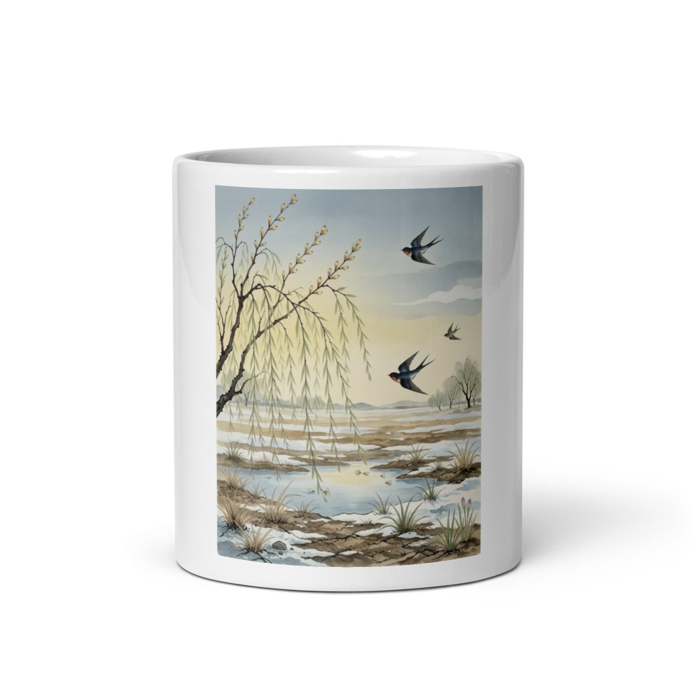 Start of Spring 立春 Mug, nature-inspired ceramic mug, spring morning coffee, a thoughtful gift for nature lovers