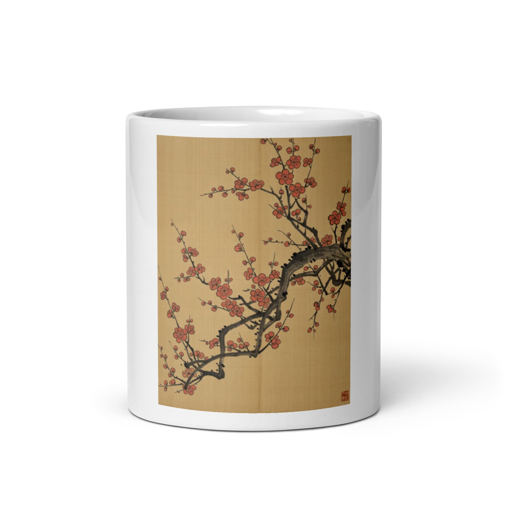 Winter Plum Mug, botanical ceramic drinkware, cozy morning coffee cup, winter home decor, gifts for art lovers