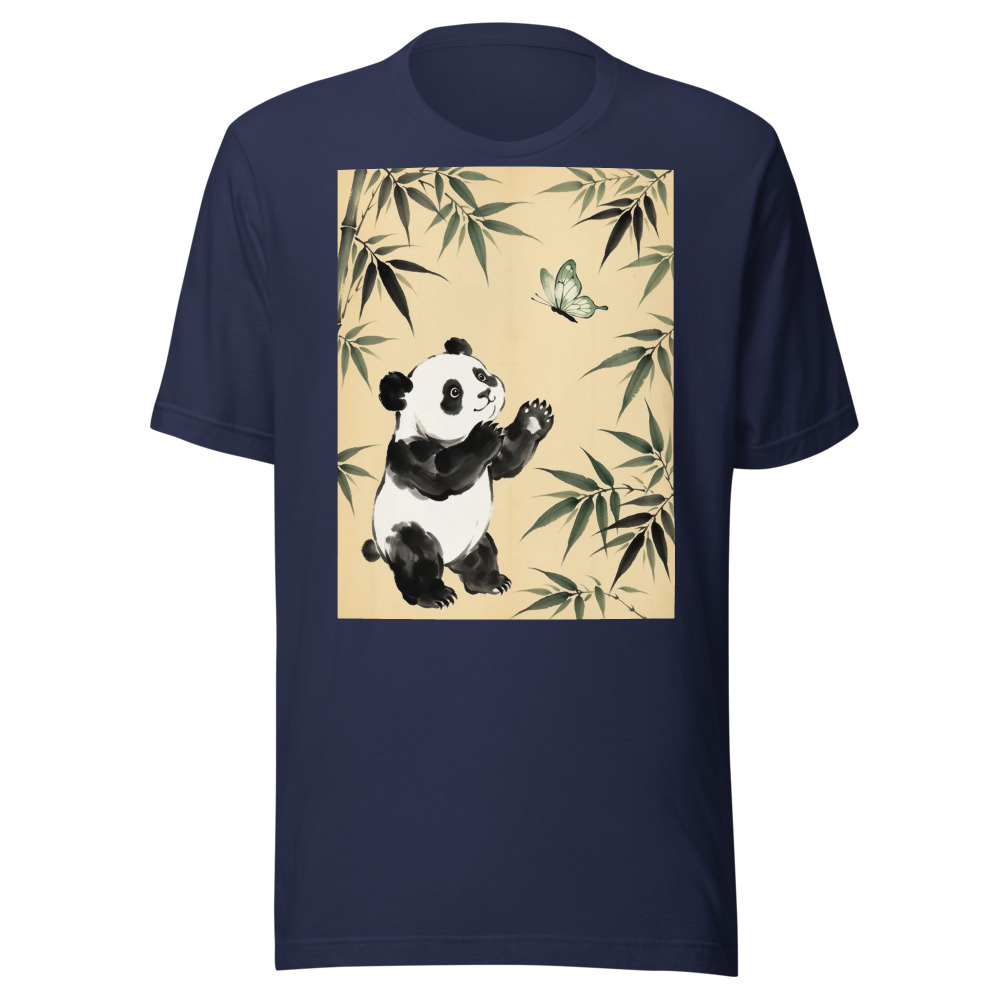 Panda and Butterfly T-Shirt, playful animal graphic, casual everyday wear, gift for animal lovers, nature-inspired style