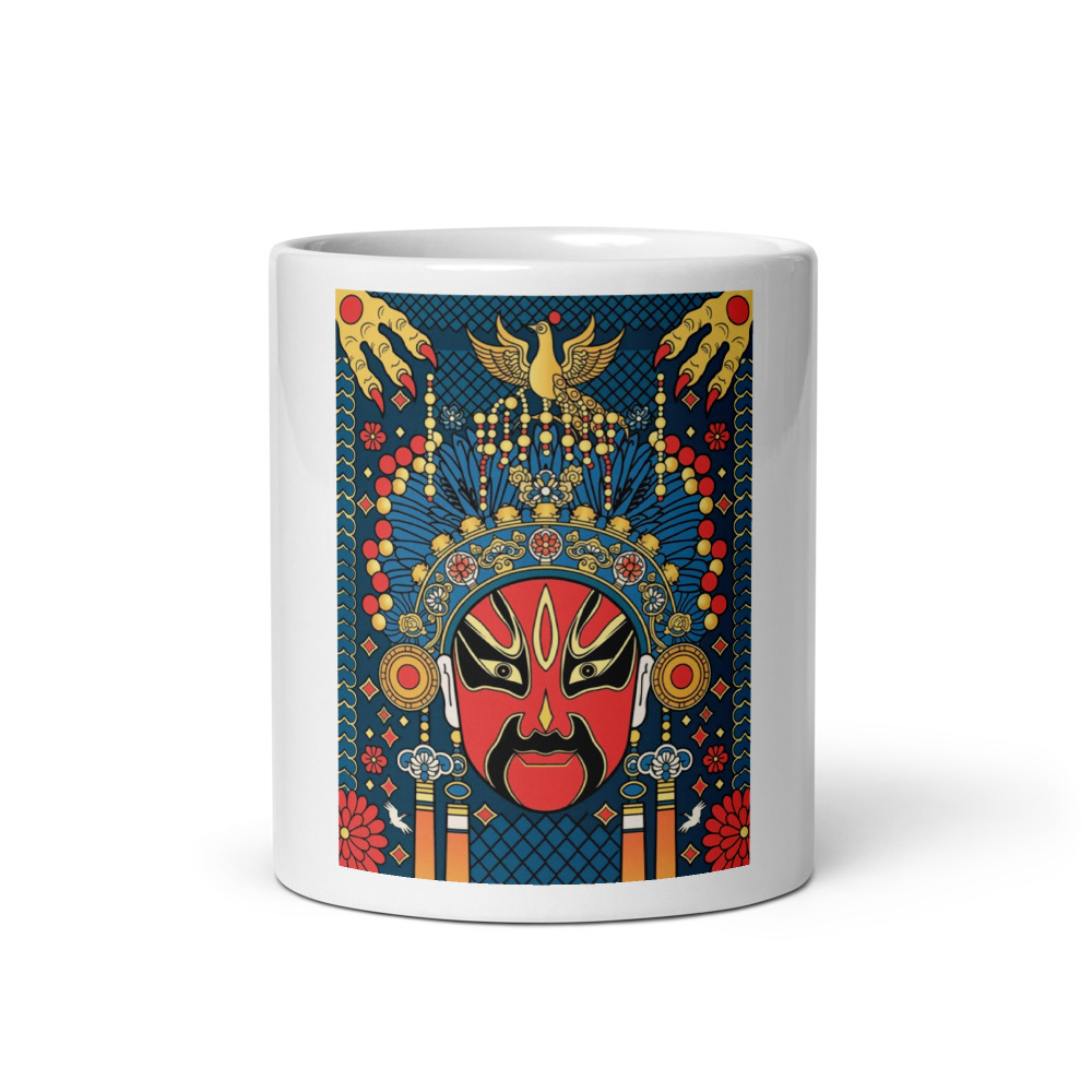 Opera Mask 脸谱 Mug, Chinese opera art, ceramic drinkware, cultural gift for tea lovers, gift for art lovers and collectors