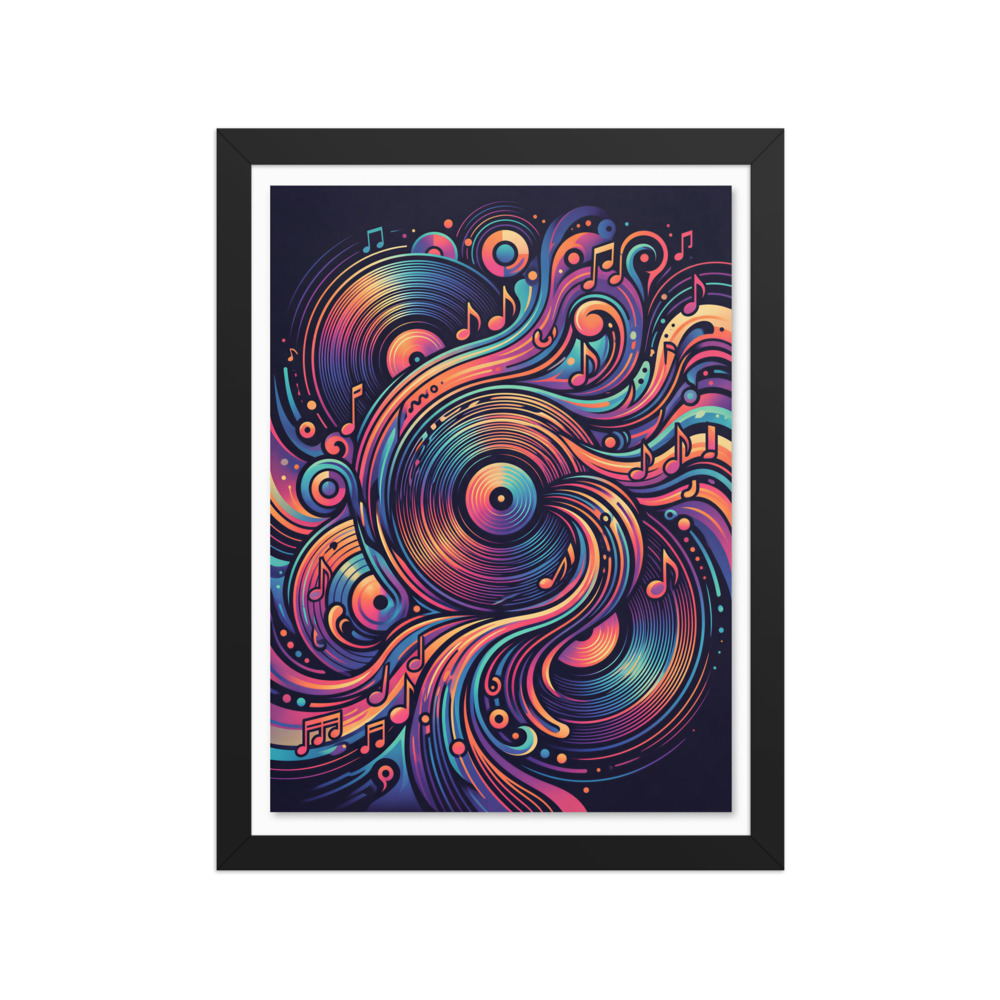 Spiraling Vinyl Groove Waves Art Print, abstract music wall art, modern home decor, gift for music lovers and DJs