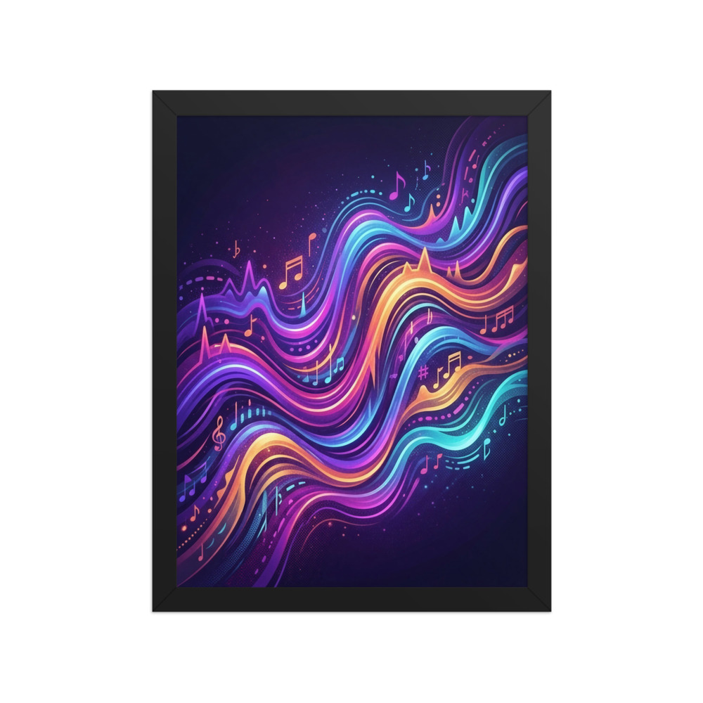 Pulsing Bass Frequency Bands Art Print, abstract music wall art, modern music room decor, gift for music lovers
