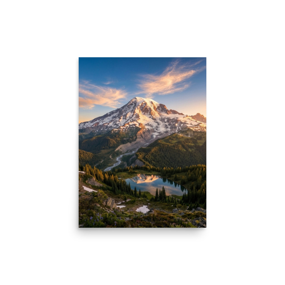 Snow-Capped Peak at Sunrise