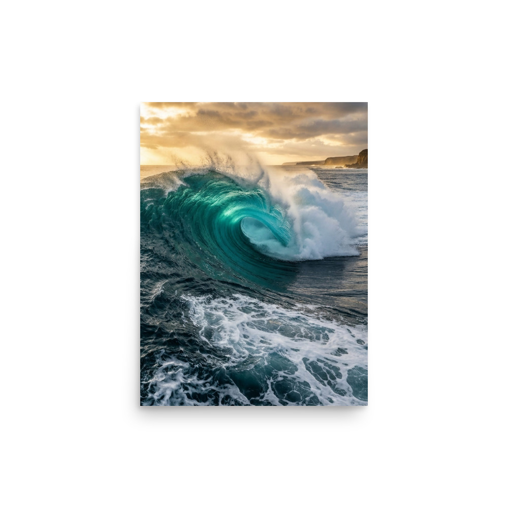 Powerful Ocean Barrel Wave