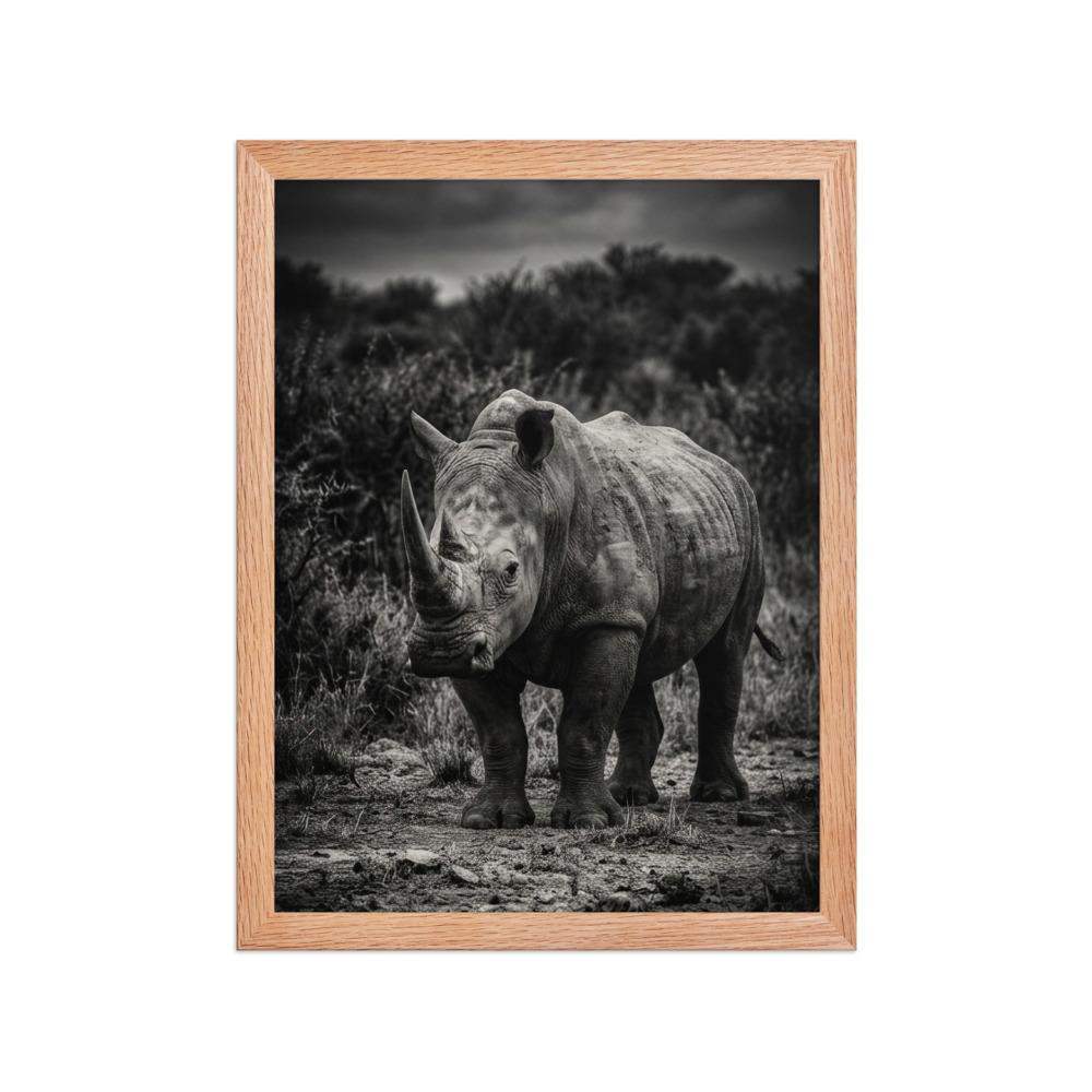 White Rhinoceros B&W