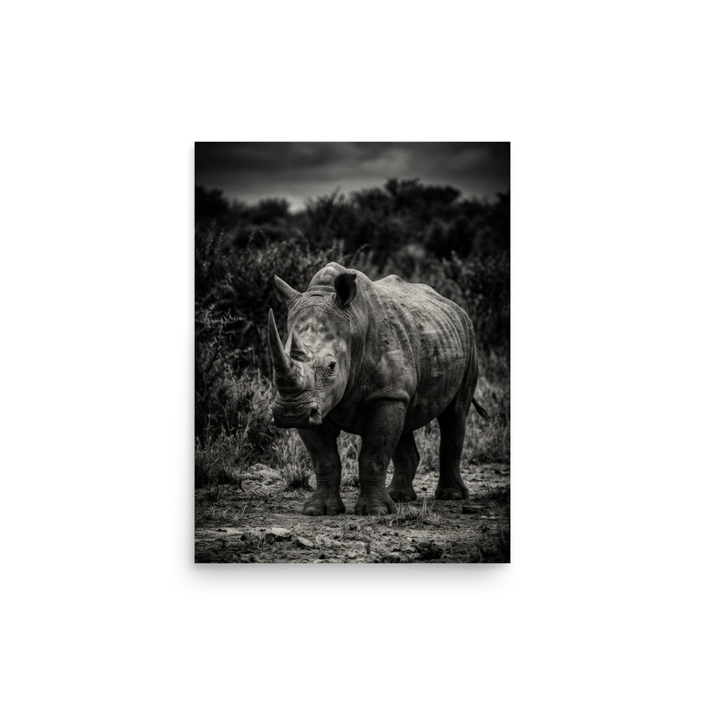 White Rhinoceros B&W