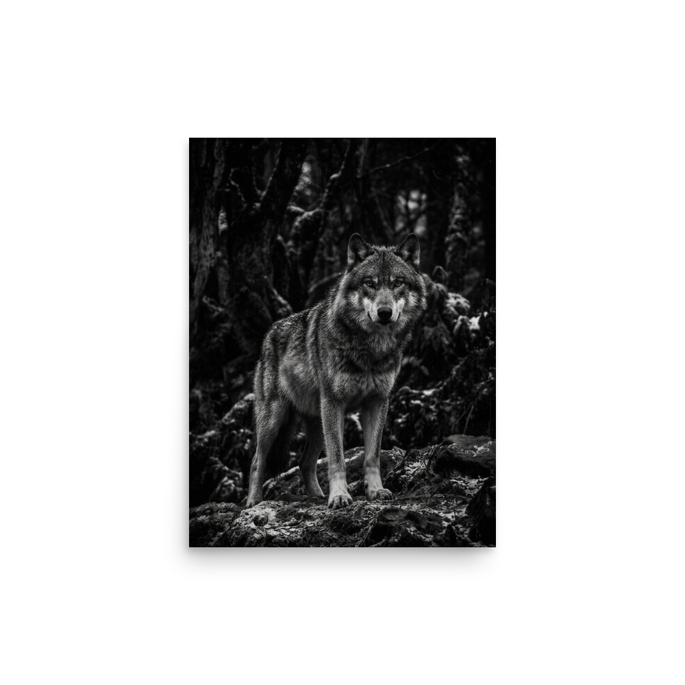 Gray Wolf B&W