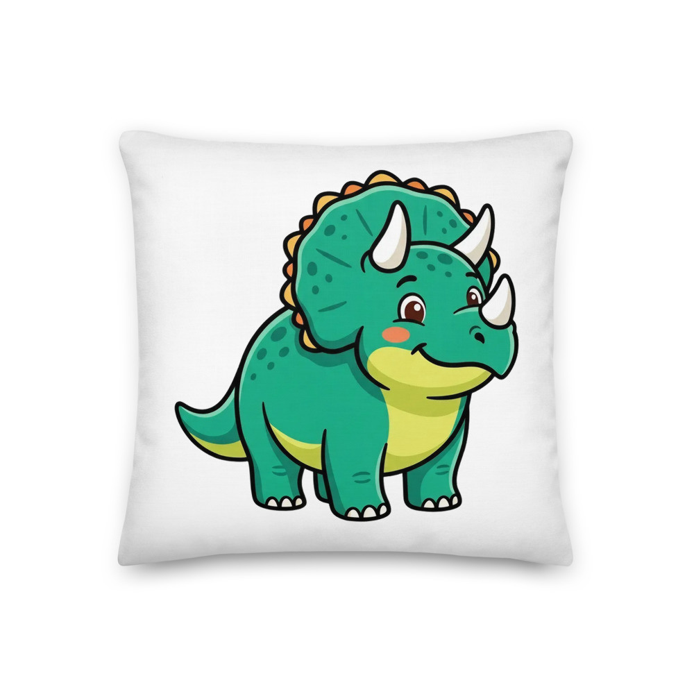 Triceratops Throw Pillow, dinosaur decor for kids, kids room accent, prehistoric home decor, dinosaur gift for children