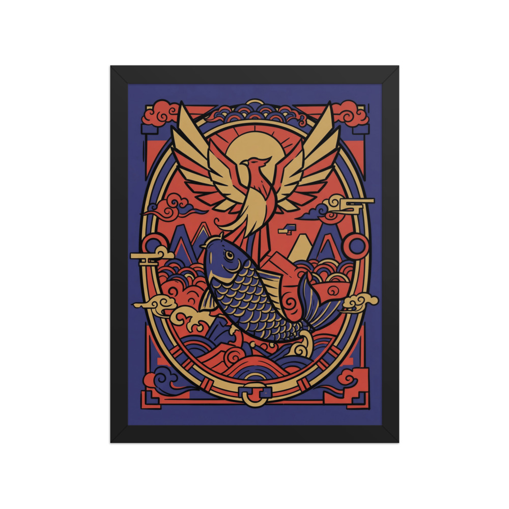 Kunpeng Fish-Bird Art Print, guochao poster art, Chinese streetwear decor, creative studio wall art, gift for design lovers