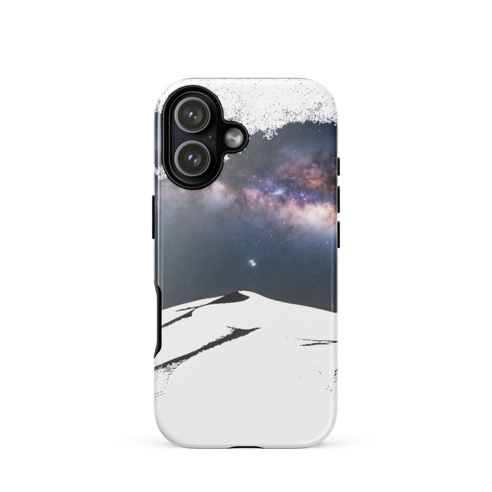 Milky Way Over Desert Dunes Canvas Tough Phone Case, iPhone 15, 16 and 17 case, galaxy photography, desert lover gift, starry night art