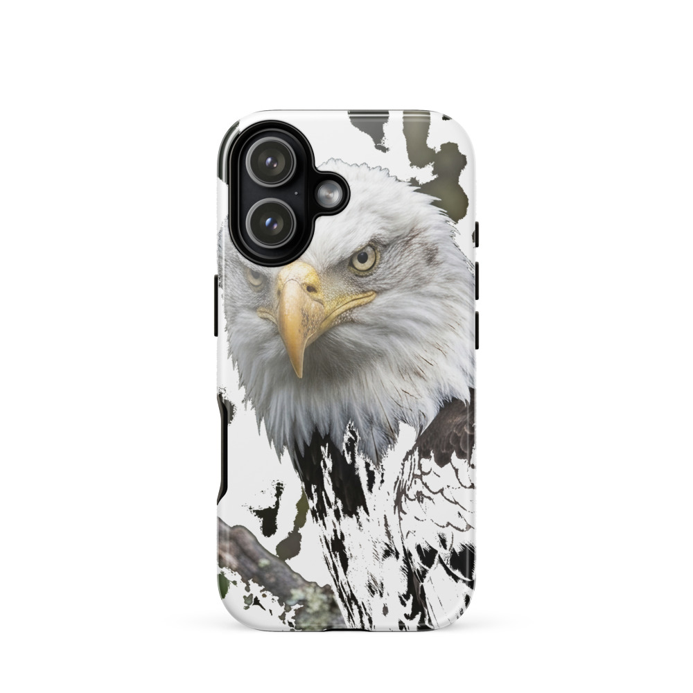 Bald Eagle Tough Phone Case, wildlife photography, dramatic close-up, nature lover gift, iPhone 15, 16 and 17 case