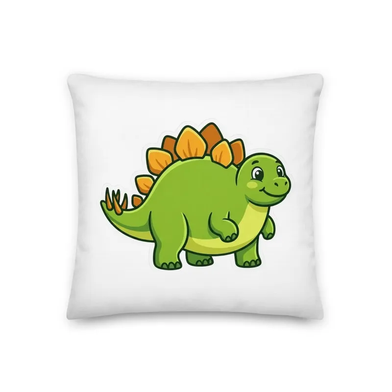 Stegosaurus Throw Pillow, dinosaur room decor, kids bedroom accent, prehistoric style, gift for dinosaur lovers