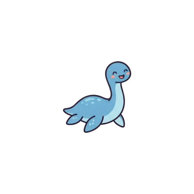 Blue Plesiosaur Fridge Magnet, kawaii sea dinosaur, bathroom decor, gift for dino fans