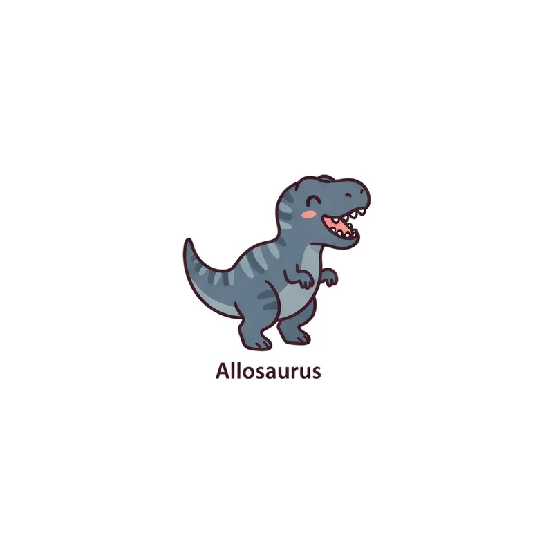 Allosaurus Fridge Magnet, named dinosaur, kids room decor, gift for dinosaur lovers