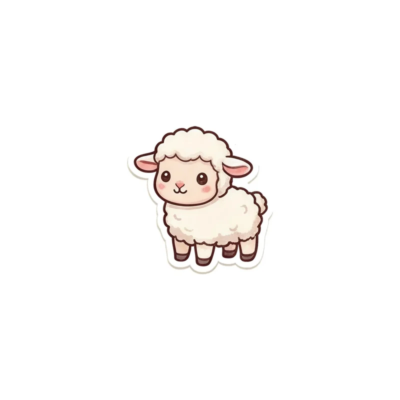 Standing White Lamb Fridge Magnet, kawaii baby sheep, farmhouse nursery decor, gift for lamb lovers