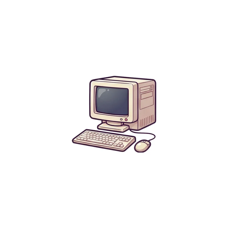 Retro Desktop Computer Fridge Magnet, y2k beige pc, office decor, gift for tech nostalgics