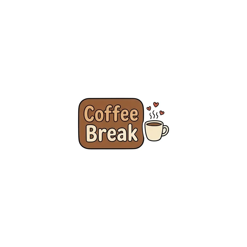 Coffee Break With Hearts Fridge Magnet, funny work meme, office decor, gift for coworkers