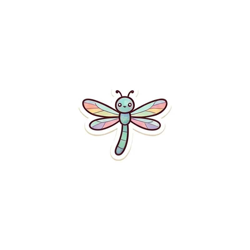 Pastel Rainbow Dragonfly Fridge Magnet, stained glass wings, spring garden decor, gift for nature lovers