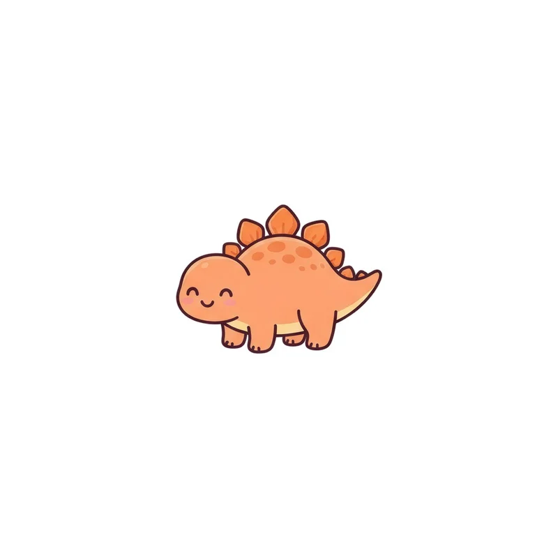 Orange Stegosaurus Fridge Magnet, kawaii dinosaur, kids room decor, gift for dino fans