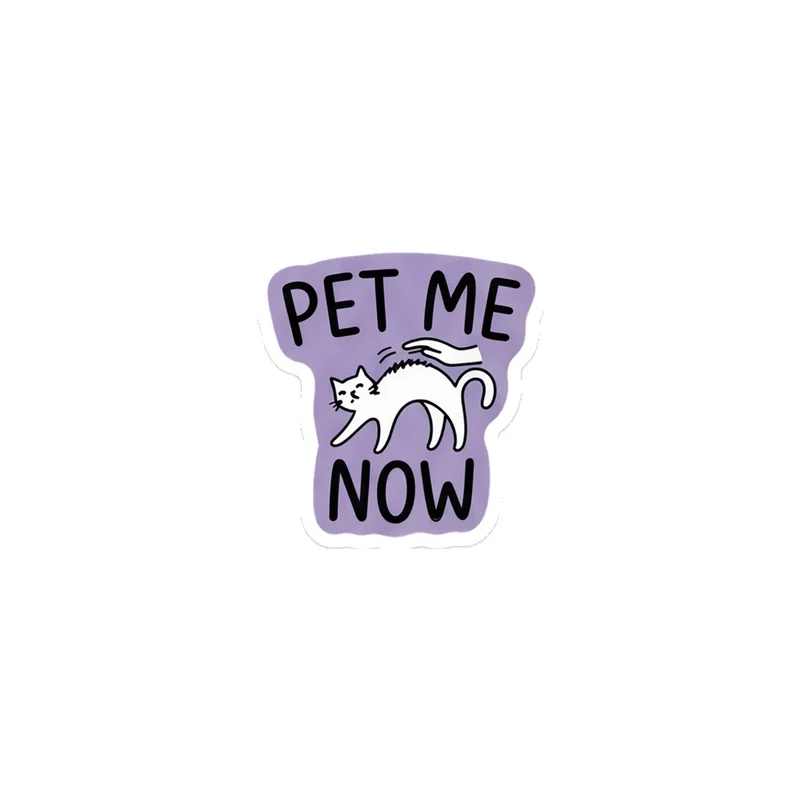 Pet Me Now Fridge Magnet, funny cat meme, cat lover decor, gift for cat people