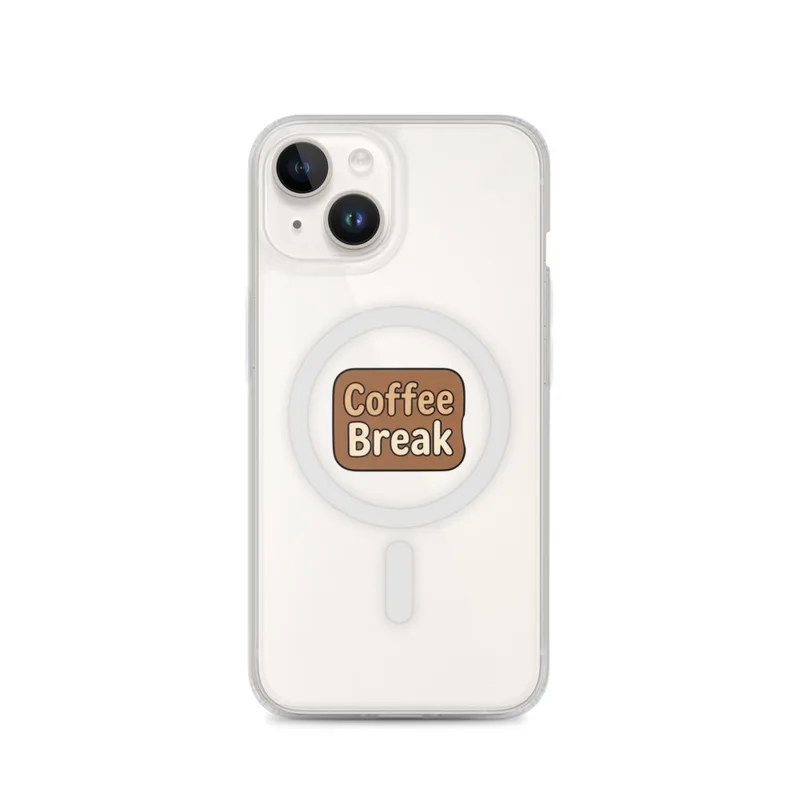 Coffee Break MagSafe Clear Phone Case, iPhone 14, 15, 16 and 17 case, funny work meme, office decor, gift for coworkers