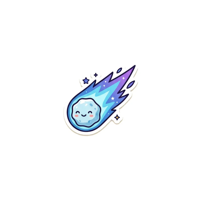 Smiling Comet Fridge Magnet, kawaii dinosaur, kids room decor, gift for dino fans