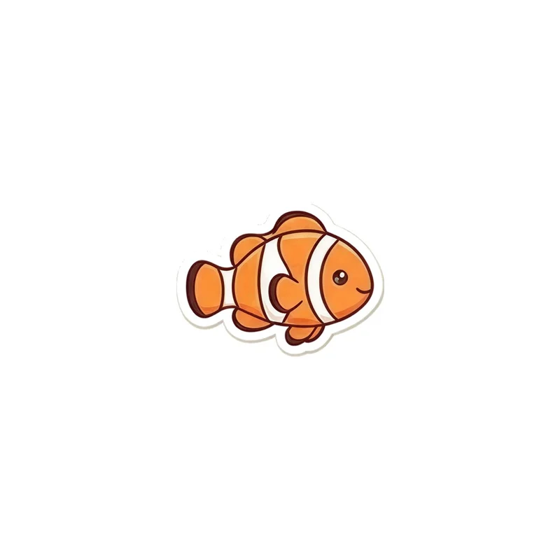 Orange Clownfish Fridge Magnet, kawaii reef fish, coastal bathroom decor, gift for ocean lovers