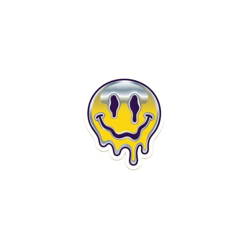 Dripping Chrome Smiley Fridge Magnet, y2k icon, room decor, gift for y2k fans