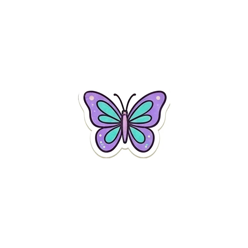 Violet And Mint Butterfly Fridge Magnet, y2k butterfly, room decor, gift for y2k fans