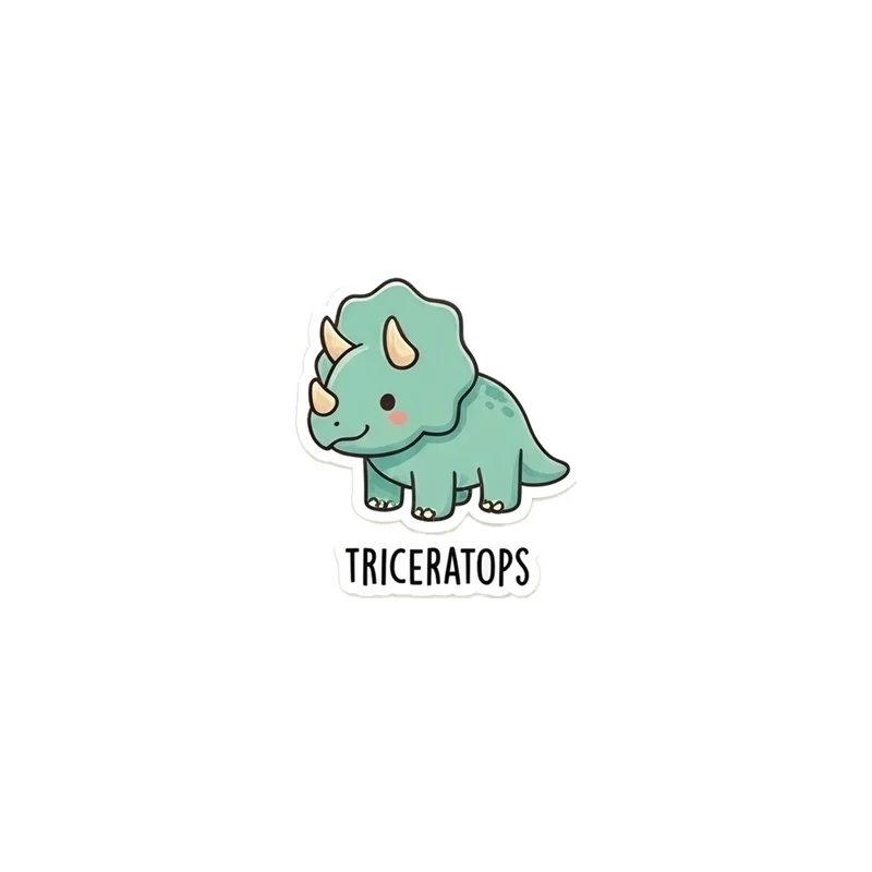 Triceratops Fridge Magnet, kawaii dinosaur, kids room decor, gift for dino fans