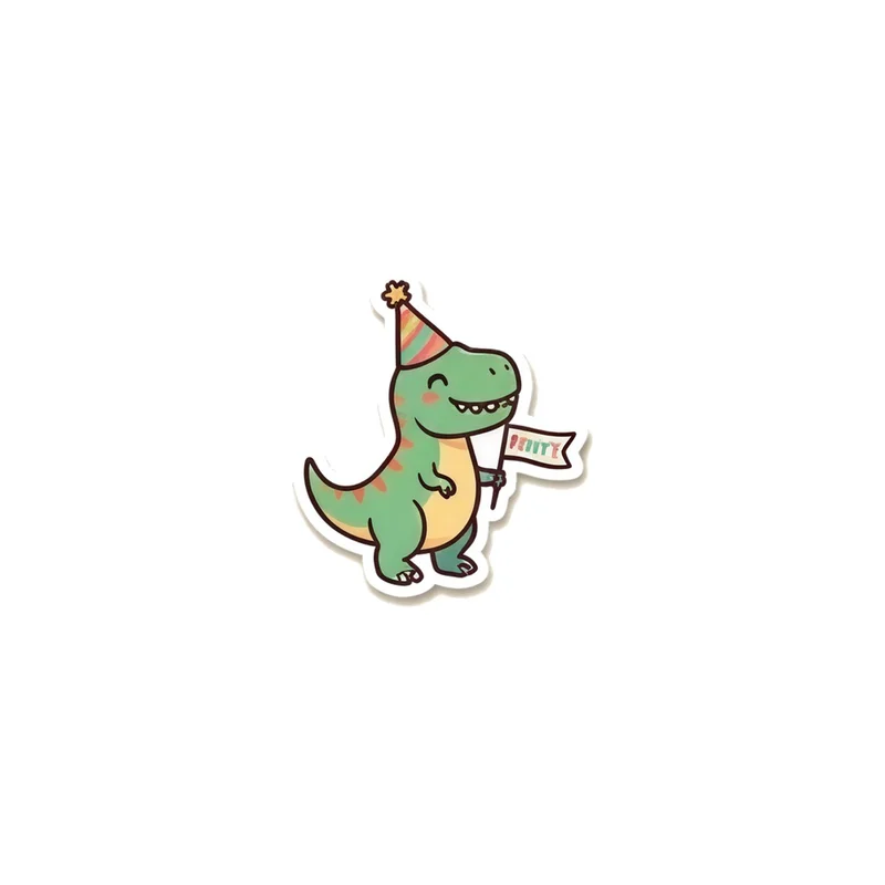 Party Hat T-Rex Fridge Magnet, kawaii dinosaur, kids room decor, gift for dino fans