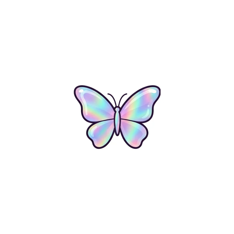 Holographic Butterfly Fridge Magnet, y2k iridescent wings, bedroom decor, gift for y2k fans