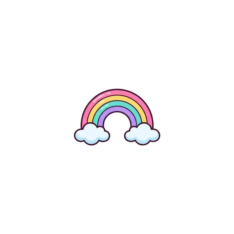 Rainbow And Clouds Fridge Magnet, y2k pastel arch, nursery decor, cheerful gift