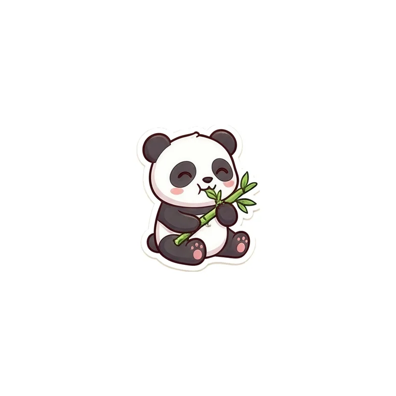 Panda Holding Bamboo Fridge Magnet, kawaii giant panda, kids room decor, gift for panda lovers