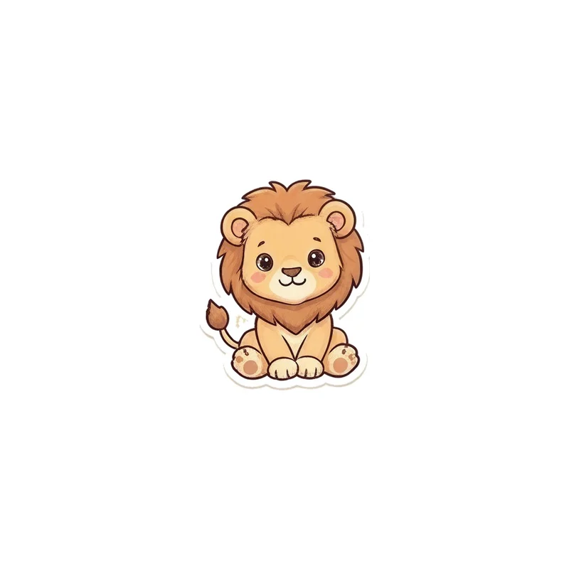 Sitting Lion Cub Fridge Magnet, kawaii safari animal, kids room decor, gift for lion lovers