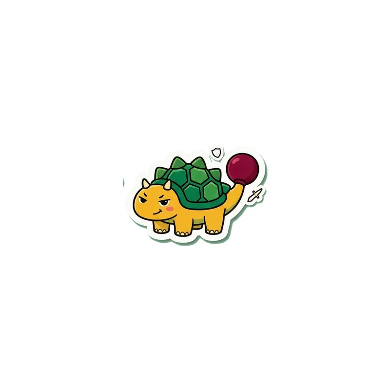 Grumpy Ankylosaurus With A Balloon Fridge Magnet, funny dinosaur, kids room decor, gift for dino fans