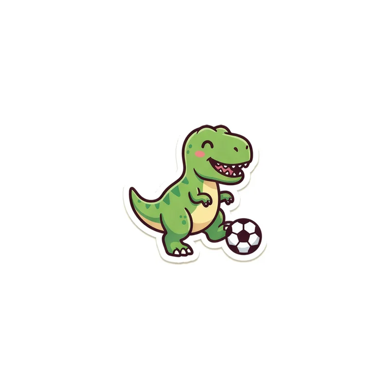 Soccer T-Rex Fridge Magnet, kawaii dinosaur, kids room decor, gift for dino fans