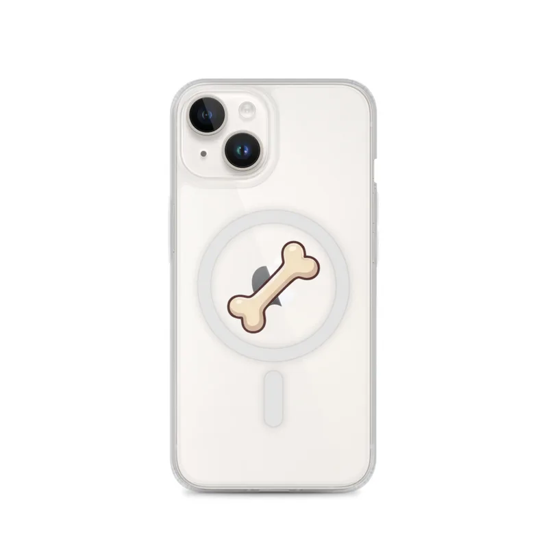Dinosaur Bone MagSafe Clear Phone Case, iPhone 14, 15, 16 and 17 case, kawaii dinosaur, kids room decor, gift for dino fans