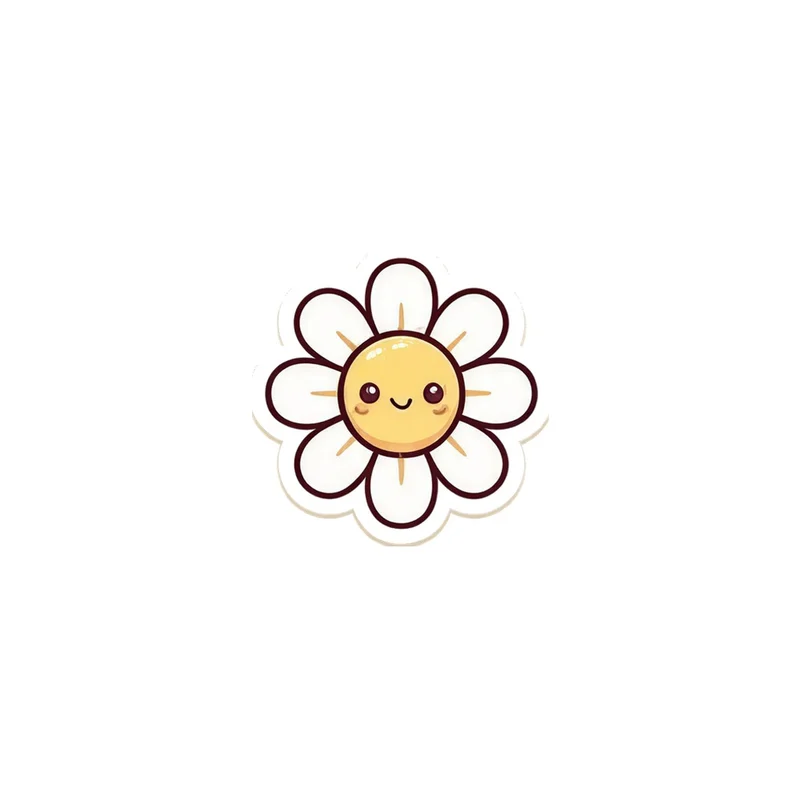 Smiling White Daisy Fridge Magnet, kawaii flower, spring kitchen decor, gift for garden lovers