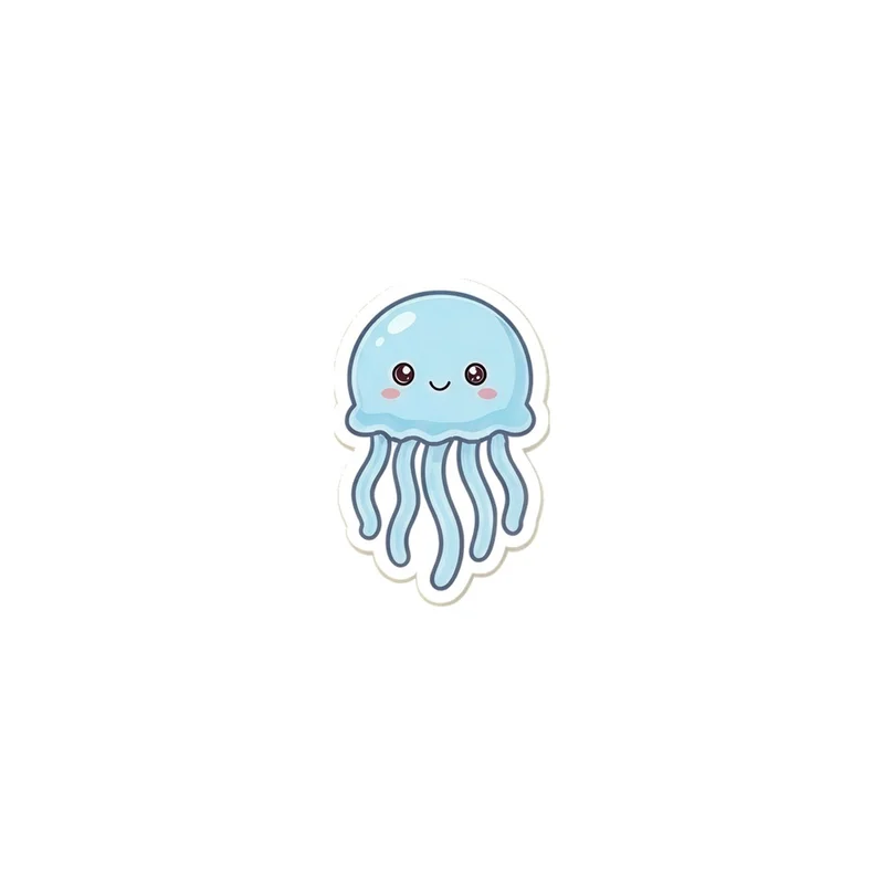 Pale Blue Jellyfish Fridge Magnet, kawaii sea creature, coastal decor, gift for ocean lovers