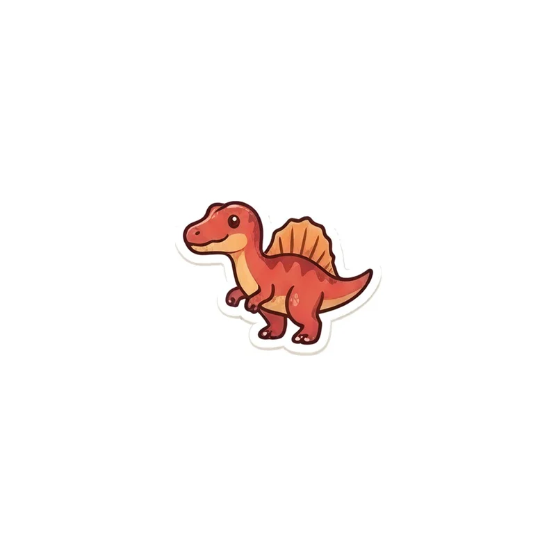 Red Spinosaurus Fridge Magnet, kawaii dinosaur, kids room decor, gift for dino fans