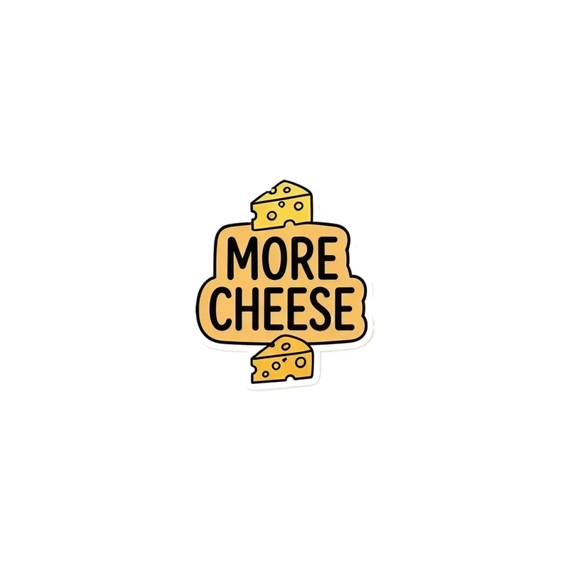 More Cheese Fridge Magnet, funny food meme, kitchen decor, gift for snack lovers
