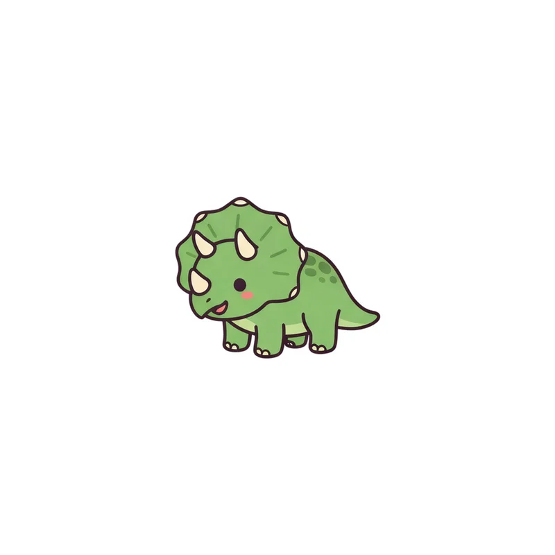 Little Triceratops Fridge Magnet, kawaii horned dinosaur, kids room decor, gift for dinosaur lovers