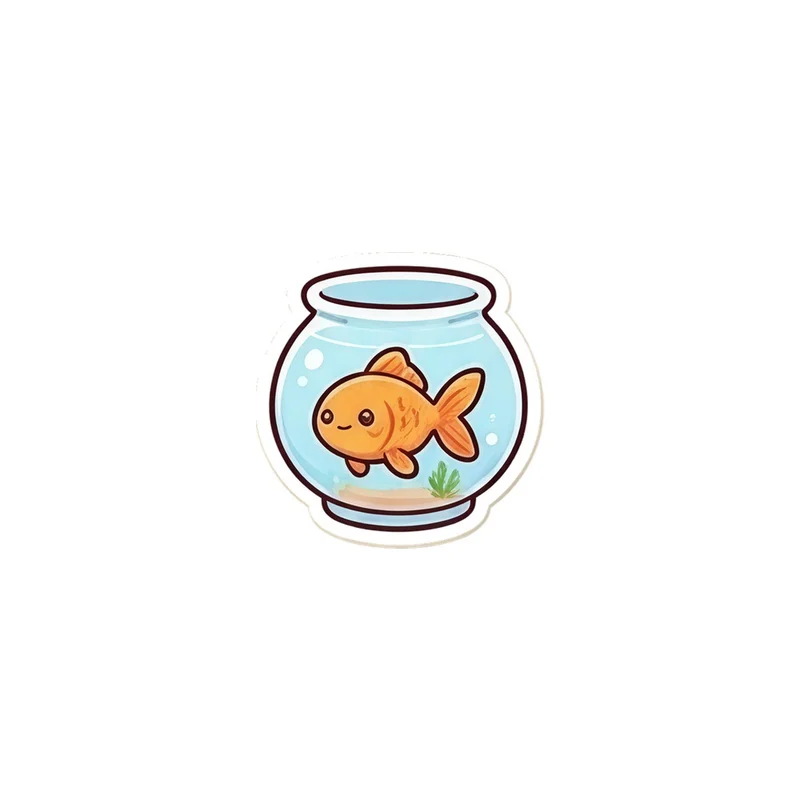 Goldfish In A Bowl Fridge Magnet, kawaii pet fish, kitchen decor, gift for fish keepers