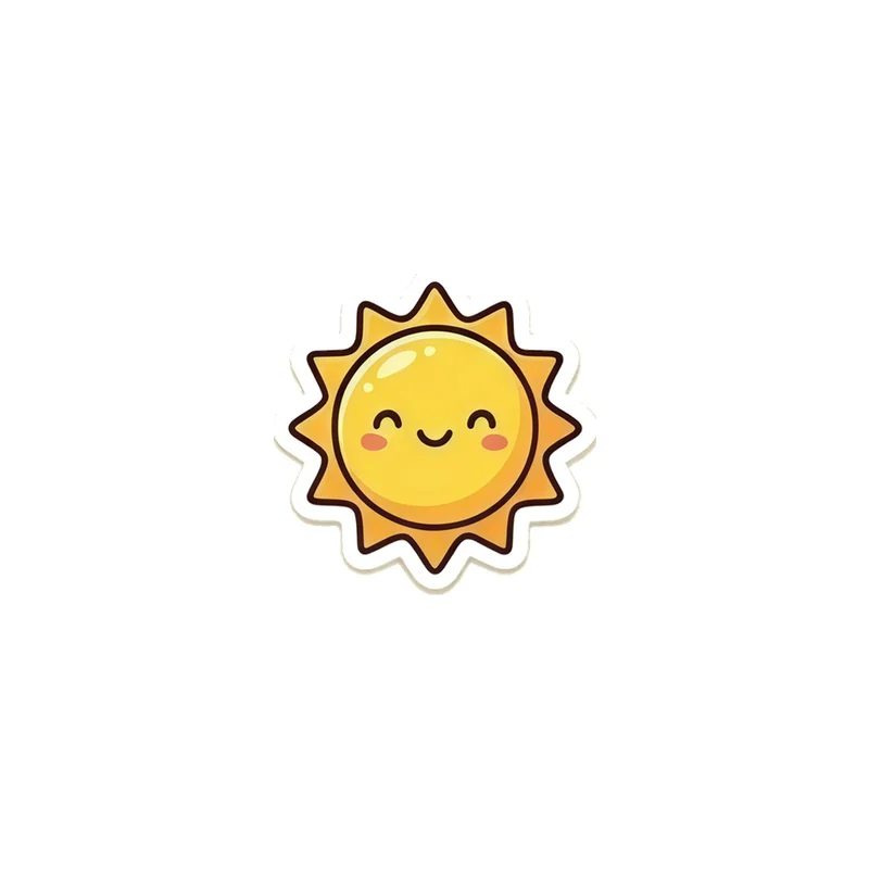 Smiling Sun Fridge Magnet, kawaii dinosaur, kids room decor, gift for dino fans