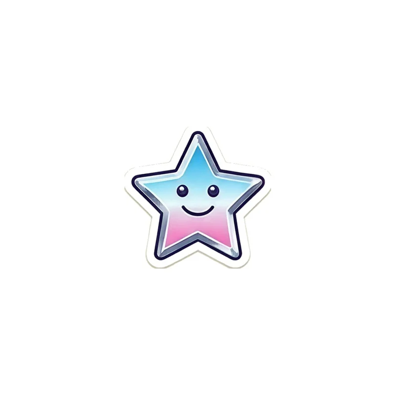 Smiling Chrome Star Fridge Magnet, y2k icon, room decor, gift for y2k fans