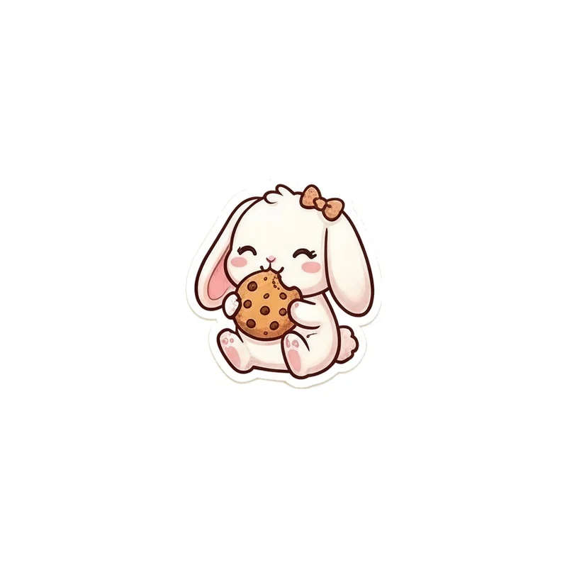 Bunny With A Chocolate Cookie Fridge Magnet, kawaii snack bunny, kitchen decor, gift for bakers