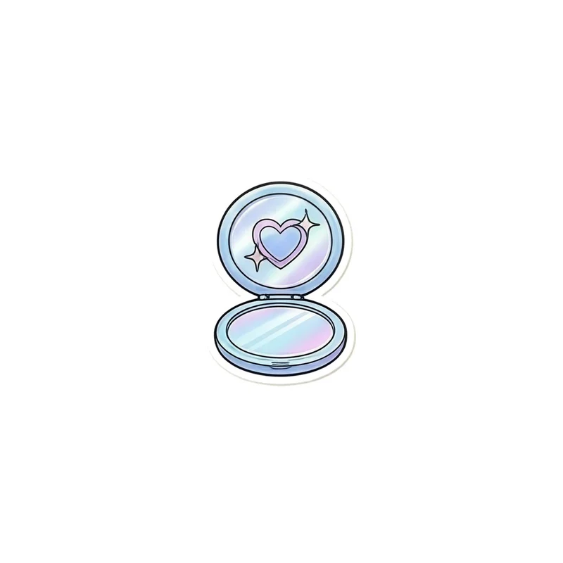 Heart Compact Mirror Fridge Magnet, y2k icon, room decor, gift for y2k fans