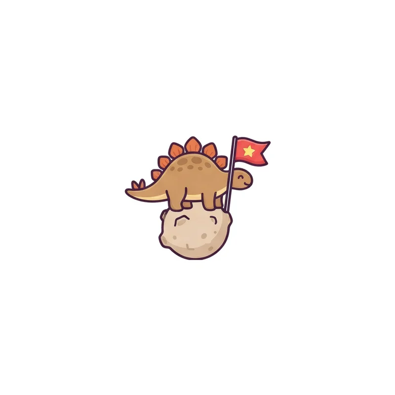 Stegosaurus On A Meteor Fridge Magnet, kawaii space dinosaur, kids room decor, gift for dino fans